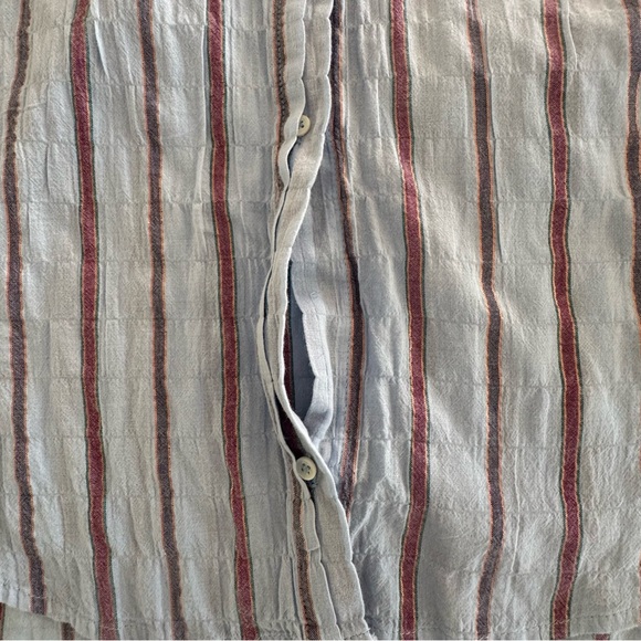 Xirena Striped Cotton Button Front Tunic Shirt Blue Oversized Short Sleeve Small - Picture 10 of 12